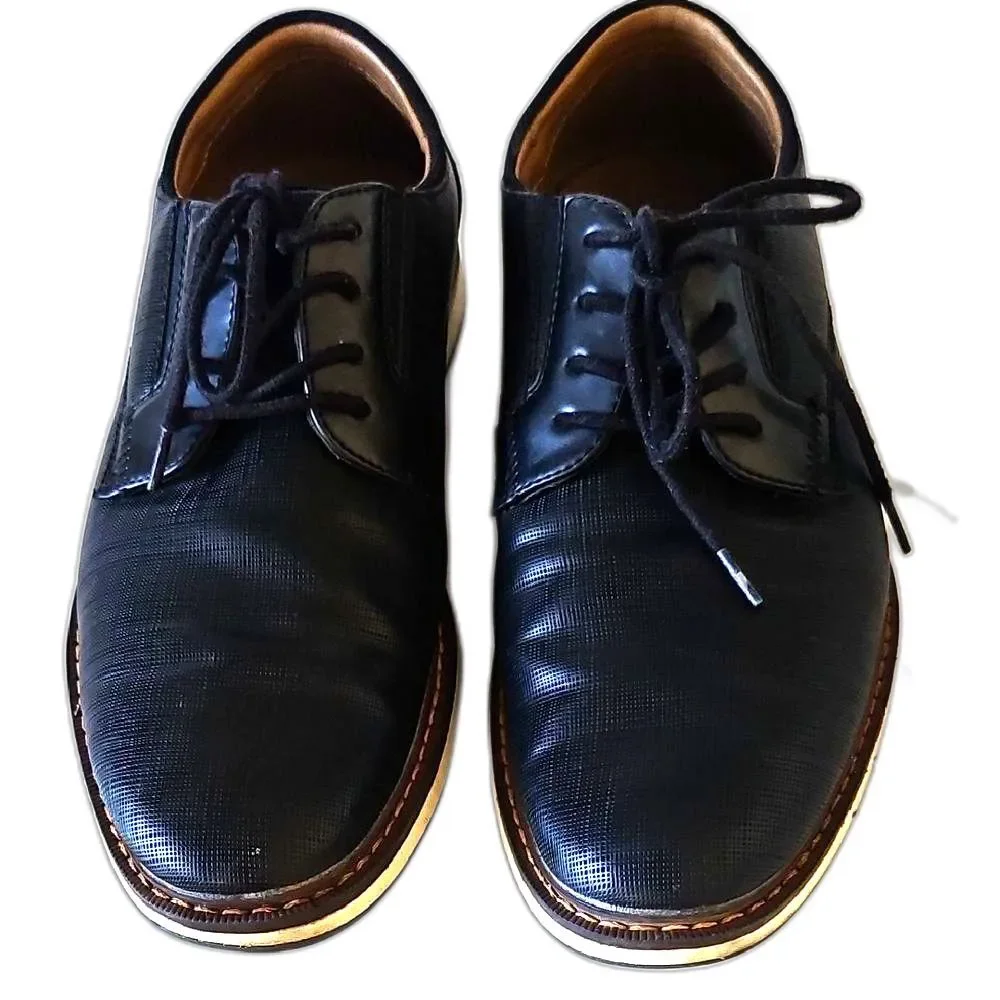 Parker & Sky Black Oxfords Sleek Leather Lace-Up